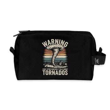 Pour les chasseurs de tornades et les passionnés de météo - Trousse de toilette en tissu recyclé - noir - Devant