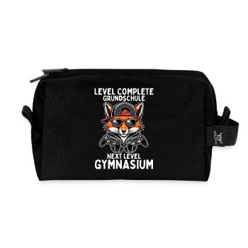 Level Complete Next Level Gymnasium Gaming Fuchs - Recycelte Kulturtasche - Schwarz - Vorne