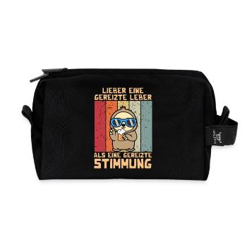 Lieber eine gereizte Leber als gereizte Stimmung - Recycelte Kulturtasche - Schwarz - Vorne