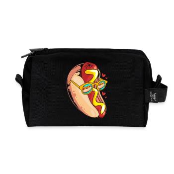Collation hot-dog - Trousse de toilette en tissu recyclé - noir - Devant