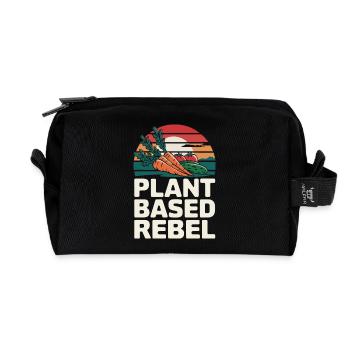 Vegetarian Vegan Veggie Vegetarian - Recycled Toiletry Zip Bag - black - Front
