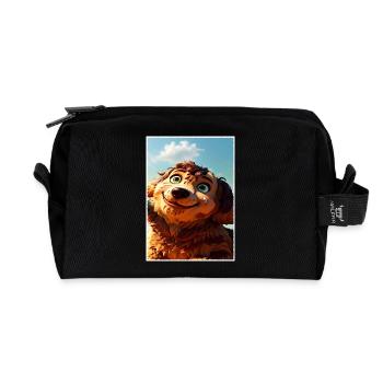 Ein braun-roter Welpe. - Recycelte Kulturtasche - Schwarz - Vorne