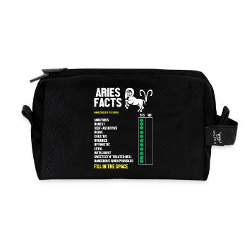 Sternzeichen Widder - Recycelte Kulturtasche - Schwarz - Vorne