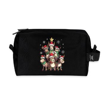 Esel Weihnachten Weihnachtsmann - Recycelte Kulturtasche - Schwarz - Vorne