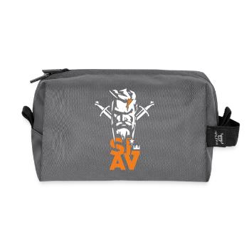 Slavic design - Recycled Toiletry Zip Bag - anthracite - Front