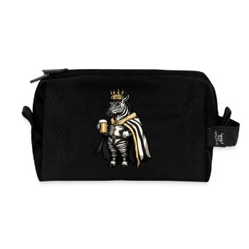 Zebra Bier Lustig - Recycelte Kulturtasche - Schwarz - Vorne