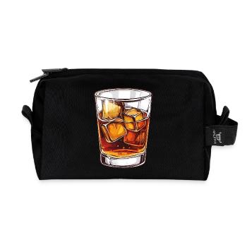 Bourbon Whiskey - Recycled Toiletry Zip Bag - black - Front