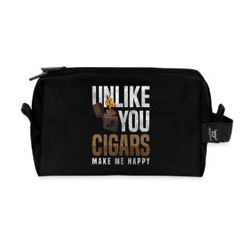 Zigarre Raucher Gentlemen Club Luxus Qualm - Recycelte Kulturtasche - Schwarz - Vorne