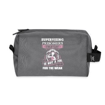 Correctional Officer Is Not A Job - Recycled Toiletry Zip Bag - anthracite - Front