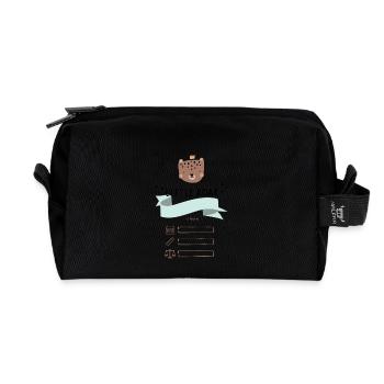 Personalisiertes Geschenk zur Geburt - little roar - Recycelte Kulturtasche - Schwarz - Vorne