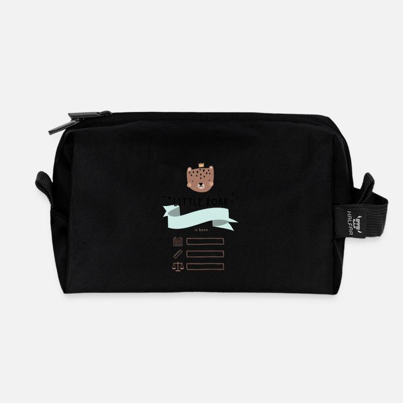 Personalisiertes Geschenk zur Geburt - little roar - Recycelte Kulturtasche - Schwarz