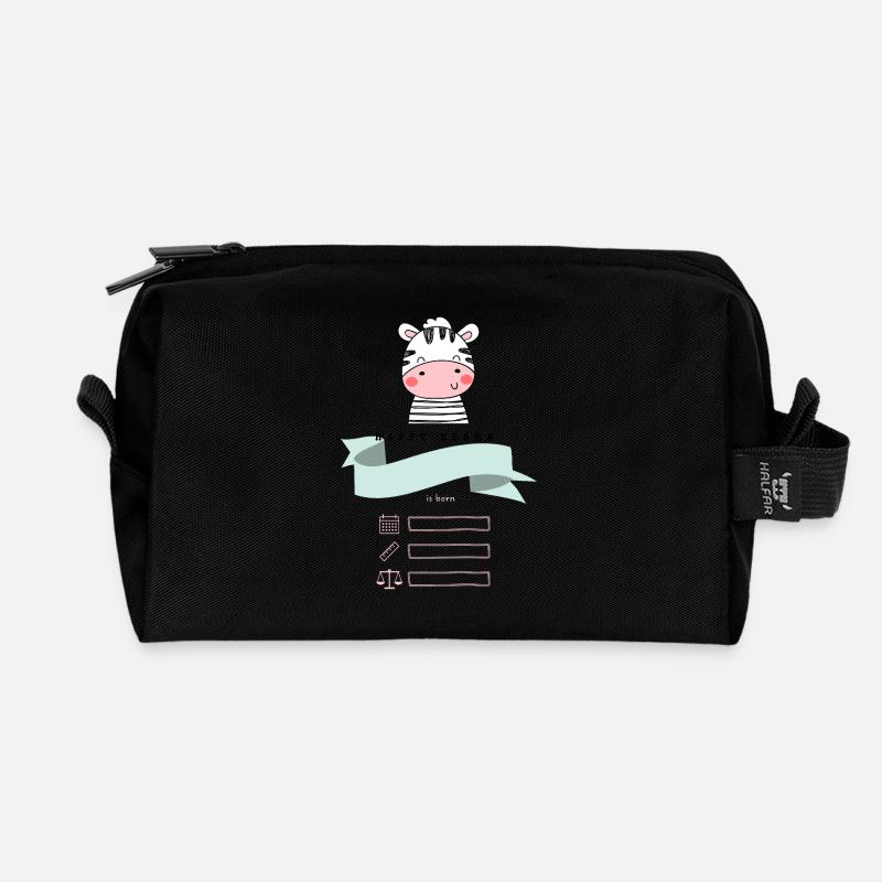 Personalized gift for birth - little girl - Recycled Toiletry Zip Bag - black