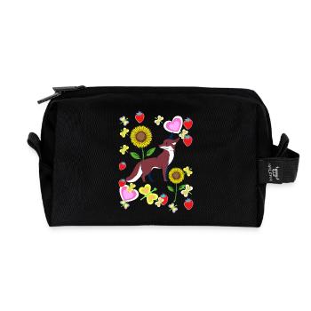 Années 80 Rétro Renard Renards Enfants Enfant Été - Trousse de toilette en tissu recyclé - noir - Devant