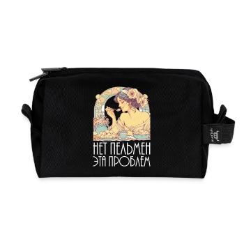 Keine Pelmeni das ist ein Problem Art Nouveau - Recycelte Kulturtasche - Schwarz - Vorne
