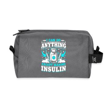 Diabetes I Can Do Anything - Recycled Toiletry Zip Bag - anthracite - Front