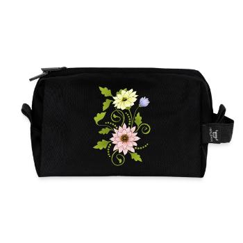 Blumen - Recycelte Kulturtasche - Schwarz - Vorne