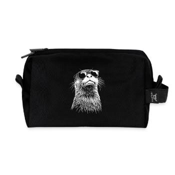 Cool Otter Sonnenbrille Sommer Strand - Recycelte Kulturtasche - Schwarz - Vorne