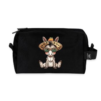 Donkey Funny Sombrero - Recycled Toiletry Zip Bag - black - Front
