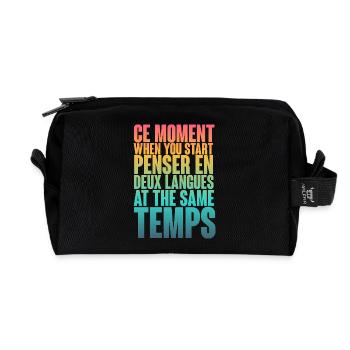 COOLER SPRUCH FÜR MEHRSPRACHLER, INTERNATIONAL - Recycelte Kulturtasche - Schwarz - Vorne