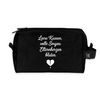 Elternherzen bluten - Recycelte Kulturtasche - Schwarz - Vorne