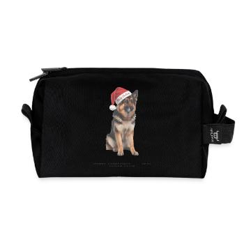 Bonnet de Noël berger allemand - Trousse de toilette en tissu recyclé - noir - Devant