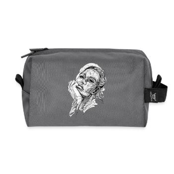 bored black and white drawing carographic - Recycled Toiletry Zip Bag - anthracite - Front