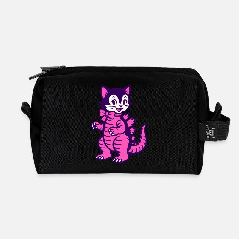 Monster Cat - Recycelte Kulturtasche - Schwarz