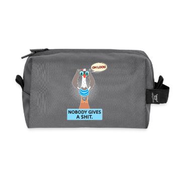 Personne n’en a rien à foutre - Sarcasm Fun Shirt - Trousse de toilette en tissu recyclé - anthracite - Devant