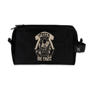 In Pasta We Trust - Vintage Foodie - Recycelte Kulturtasche - Schwarz - Vorne