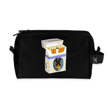 Boîte Cigarettes Enflammée Cœur - Trousse de toilette en tissu recyclé - noir - Devant