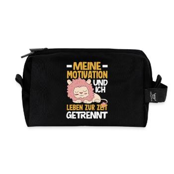 My motivation and I - currently separated - Recycled Toiletry Zip Bag - black - Front