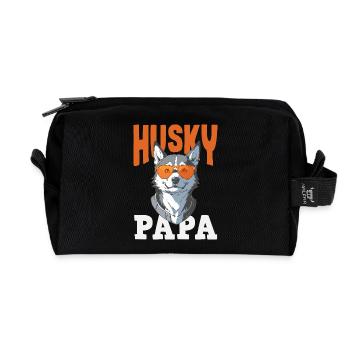 Drôle Husky Husky Propriétaire Husky Propriétaire Cadeau - Trousse de toilette en tissu recyclé - noir - Devant