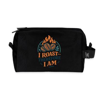 I roast, therefore I am - Recycled Toiletry Zip Bag - black - Front