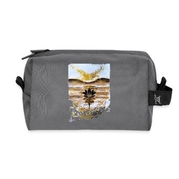 Lotus d’or sur le crépuscule du désert - Trousse de toilette en tissu recyclé - anthracite - Devant