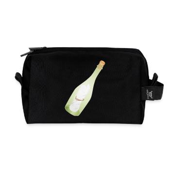 Romantische Vintage Flaschenpost mit alter Botscha - Recycelte Kulturtasche - Schwarz - Vorne