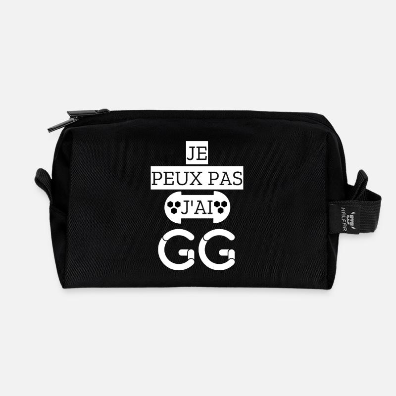 Ich kann nicht, ich habe GG - Recycelte Kulturtasche - Schwarz