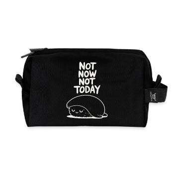 Nicht jetzt, nicht heute, Faultier. - Recycelte Kulturtasche - Schwarz - Vorne