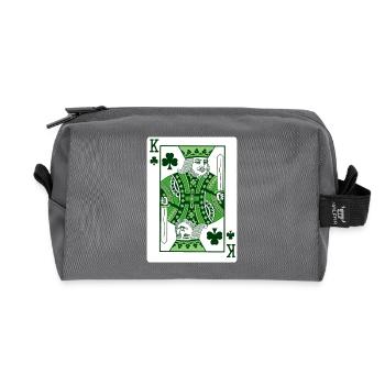 King Of Shamrock St Patrick’s Irish - Recycled Toiletry Zip Bag - anthracite - Front