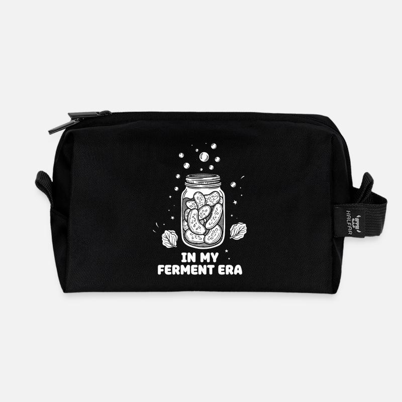 In My Ferment Era Mason Jar - Recycled Toiletry Zip Bag - black