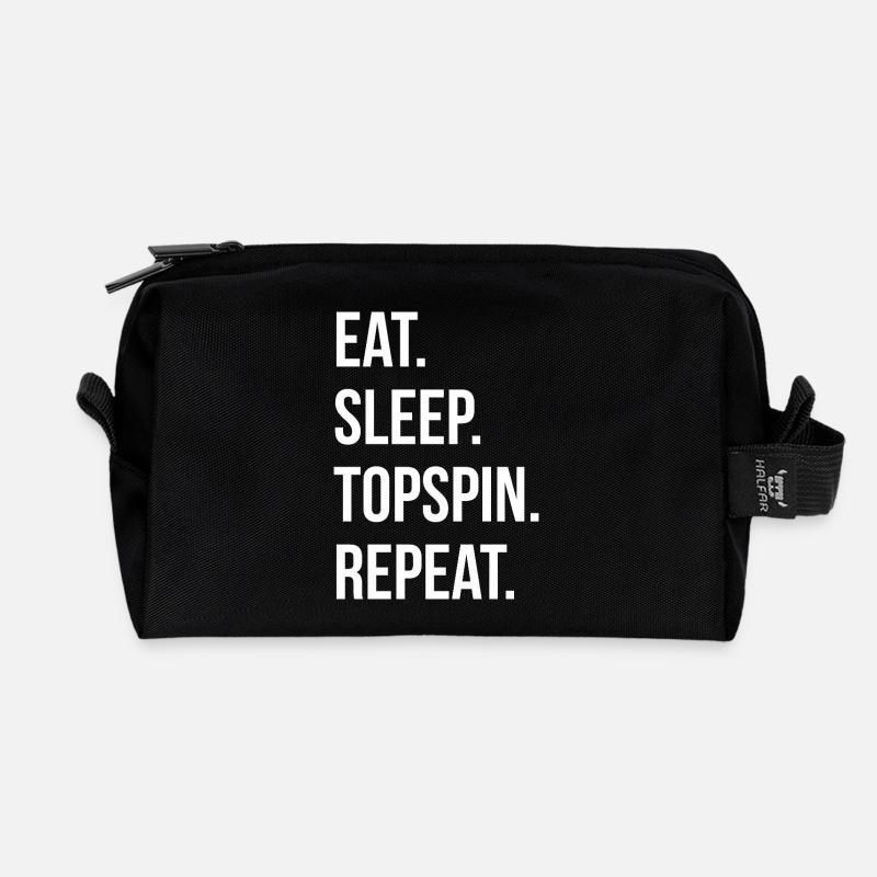 Eat Sleep Topspin Repeat - Recycelte Kulturtasche - Schwarz