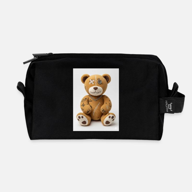 teddy - Recycled Toiletry Zip Bag - black