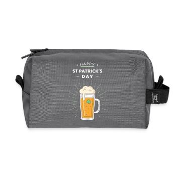 Festive St. Patrick's Pint - Recycled Toiletry Zip Bag - anthracite - Front