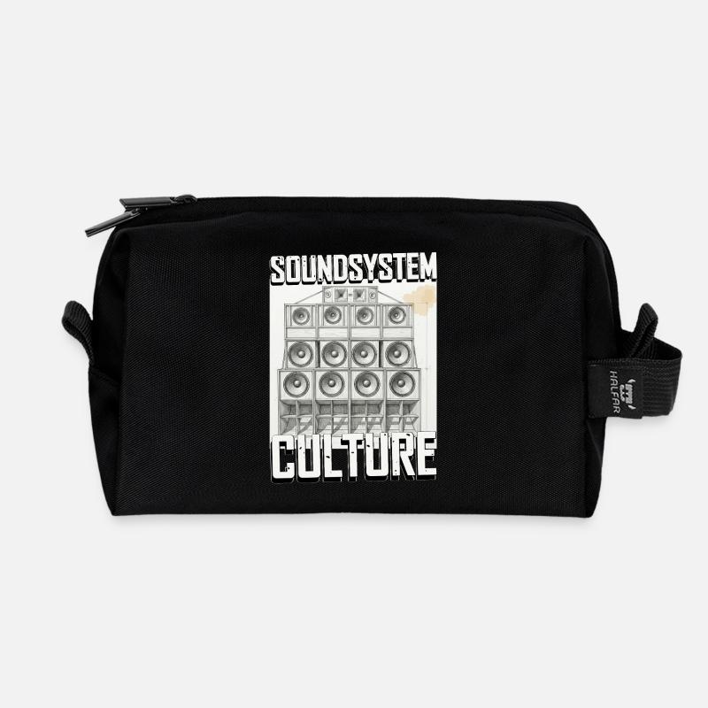 Soundsystem Culture Skizze - Recycelte Kulturtasche - Schwarz