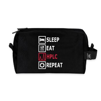 HPLC Performance Chromatography Eat Sleep Repeat - Recycelte Kulturtasche - Schwarz - Vorne