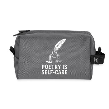 Poetry as Self-Care - Recycled Toiletry Zip Bag - anthracite - Front