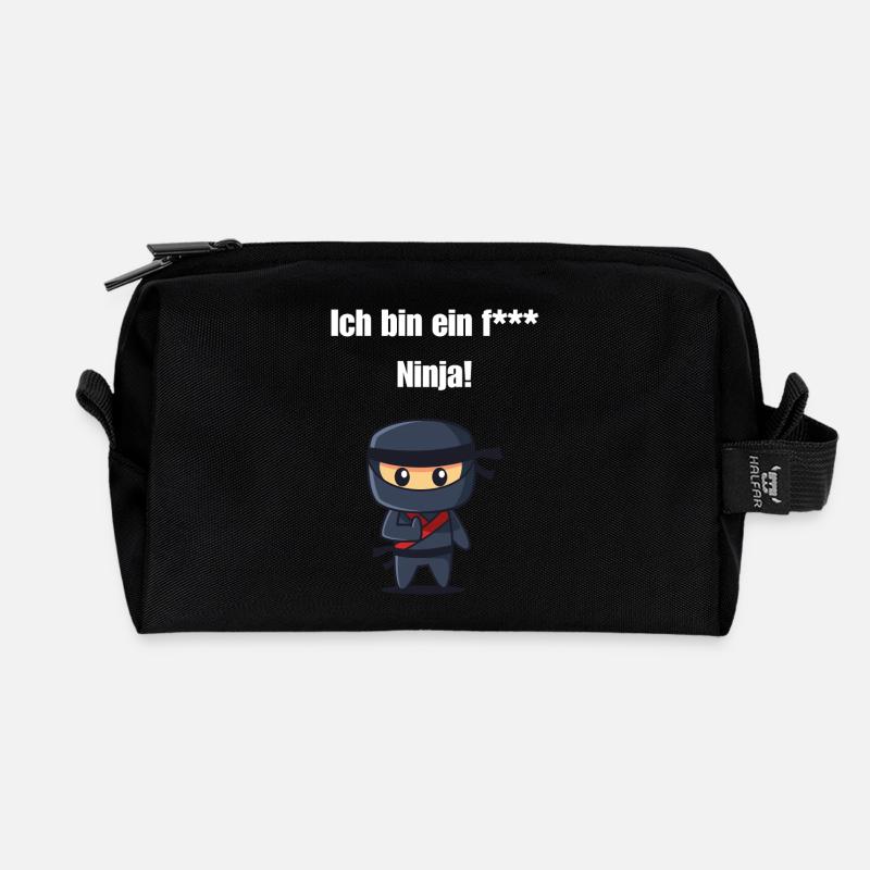 Ich bin ein f*** Ninja! - Recycelte Kulturtasche - Schwarz