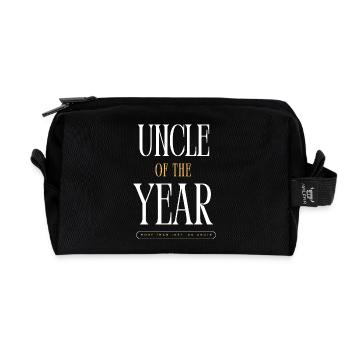 funny Uncle uncle of the year - Recycled Toiletry Zip Bag - black - Front