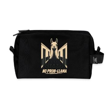 Llama They Bite You Regret Horror - Recycled Toiletry Zip Bag - black - Front
