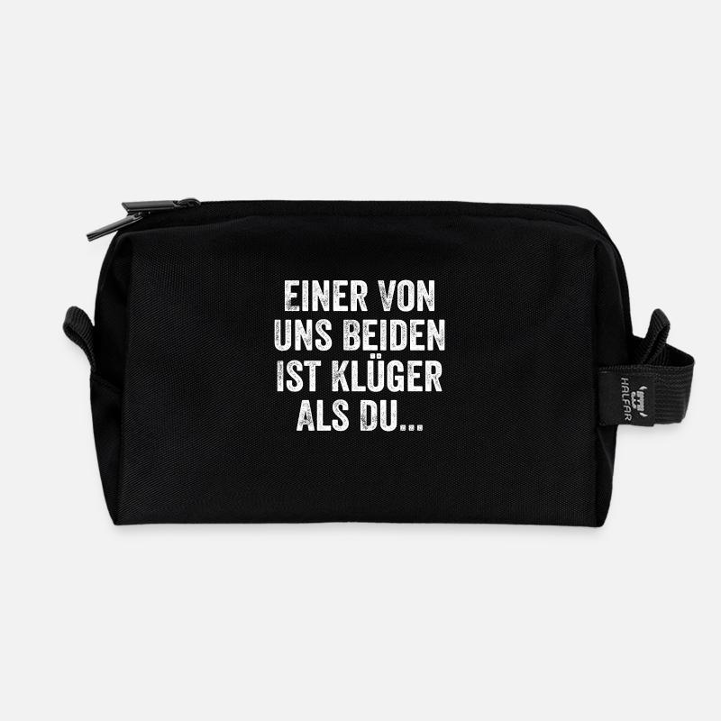 Einer Von Uns Beiden Ist Klüger Als Du Sarkasmus - Recycelte Kulturtasche - Schwarz