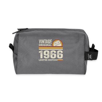 Vintage 1966 Cassette 1966 - 59th Anniversary 1966 - Recycled Toiletry Zip Bag - anthracite - Front